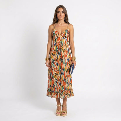 Vestido Yamy™ | Floral Midi estampado con tirantes