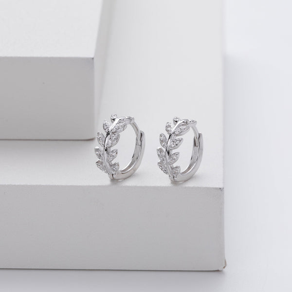 Pendientes en Plata en Forma de Hoja