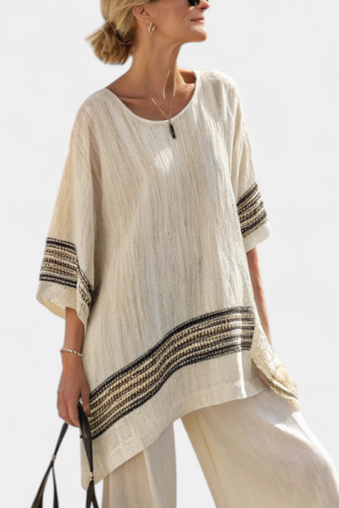 Noemi - Conjunto Elegante Linho Bambu