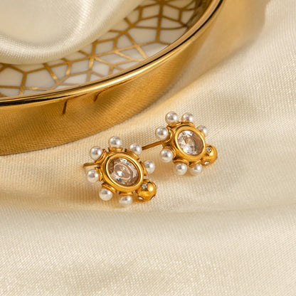 Boucles d'Oreilles Sophistiquées en Or avec Perle