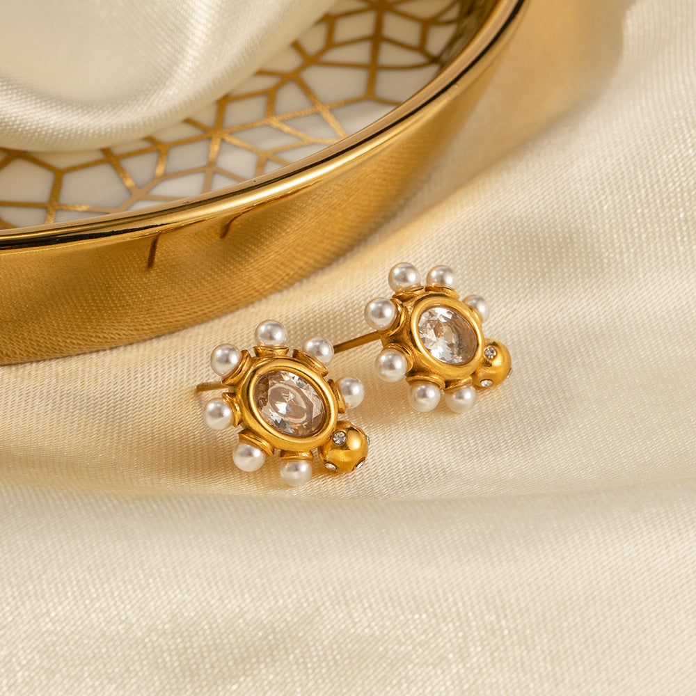 Boucles d'Oreilles Sophistiquées en Or avec Perle