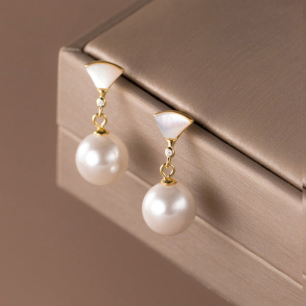 Pendientes Chic en Plata con Perla