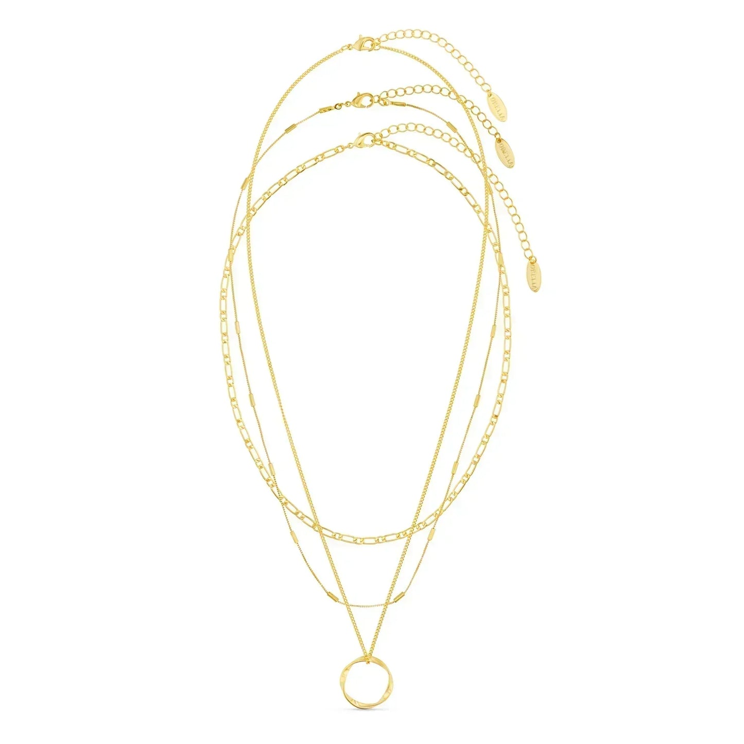 Collier à Cerceau Ouvert à Trois Rangées en Or
