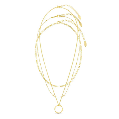 Collier à Cerceau Ouvert à Trois Rangées en Or