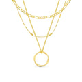 Collier à Cerceau Ouvert à Trois Rangées en Or
