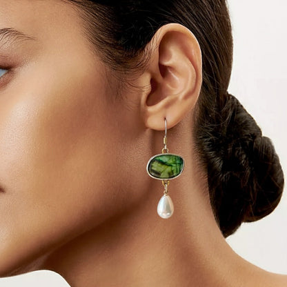 Boucles d'oreilles en argent vintage avec pierres naturelles