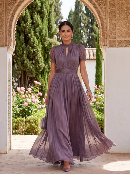 Vestido Largo Flavia en Tejido Lujoso - Elegancia Sin Igual