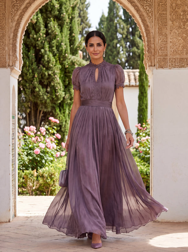 Vestido Largo Flavia en Tejido Lujoso - Elegancia Sin Igual