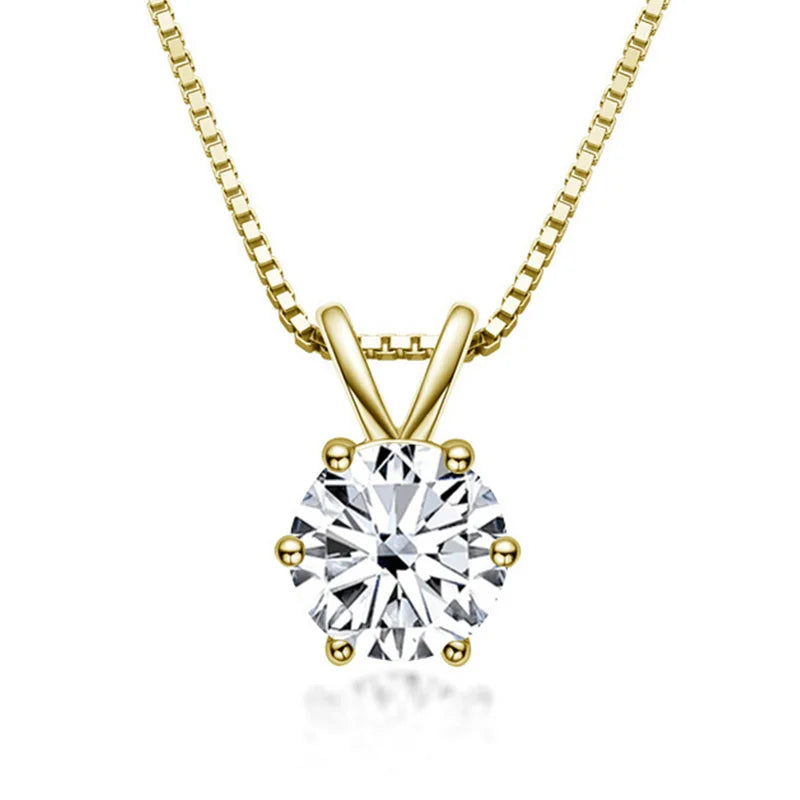 Collier Solitaire Élégant avec Moissanite