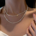 Collier à Double Couche avec Cristaux