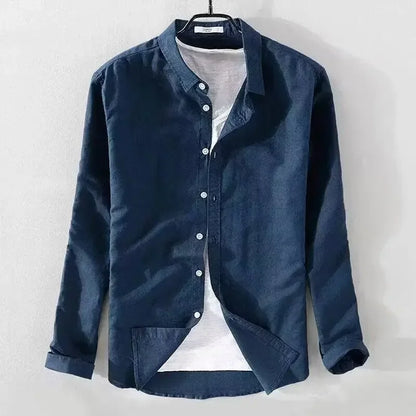 Sergio™ - Camisa azul marino premium con estilo elegante y moderno