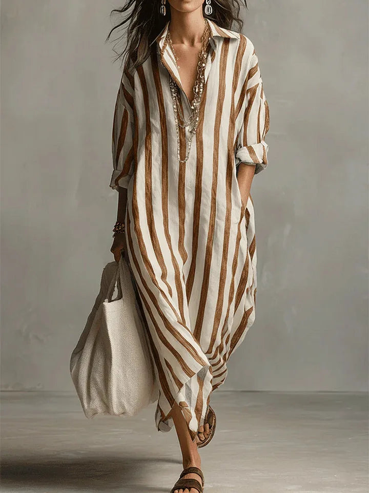 Vestido Pepa™ | Camisero de rayas largo