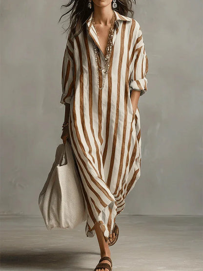 Vestido Pepa™ | Camisero de rayas largo