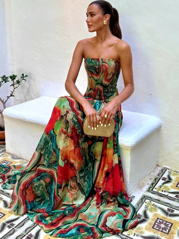 Vestido Marta™ -  Elegancia floral vibrante para momentos especiales