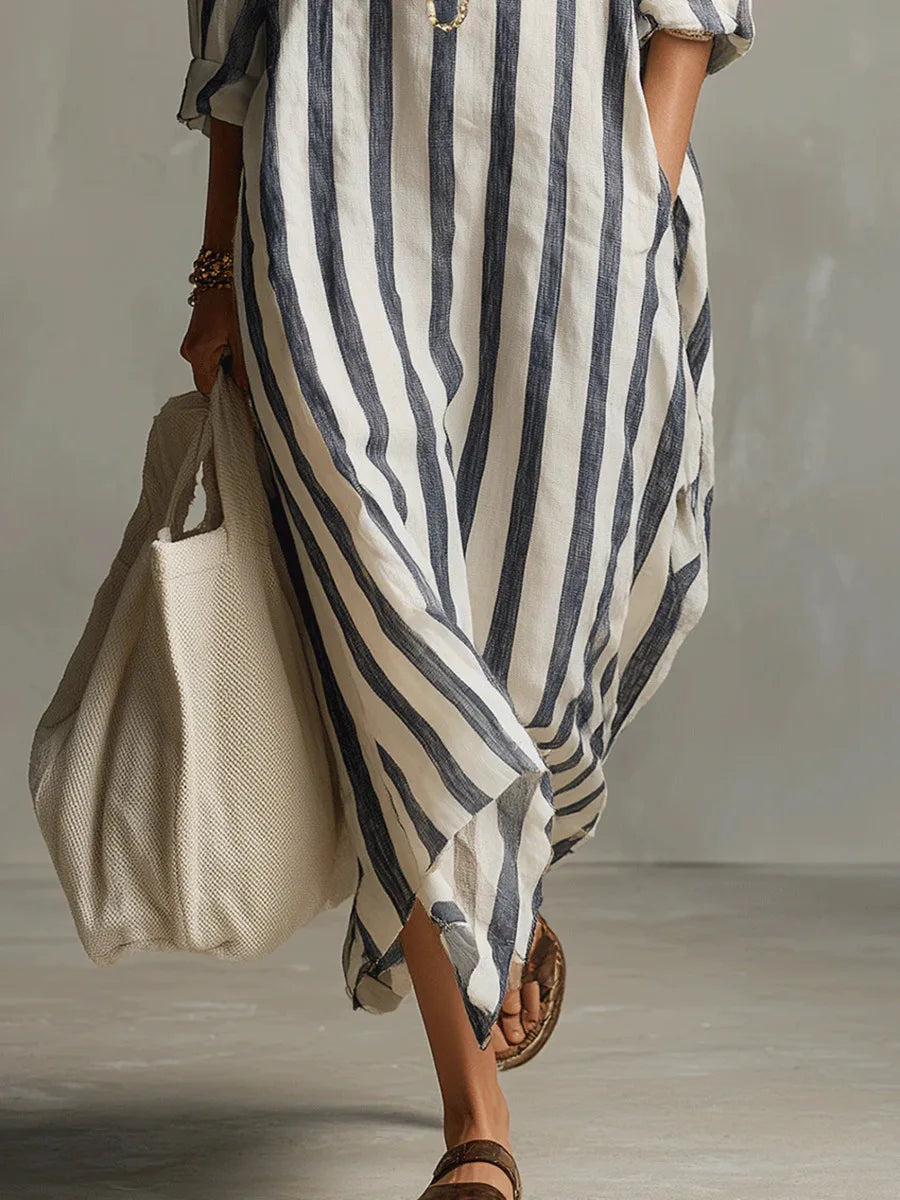 Vestido Pepa™ | Camisero de rayas largo