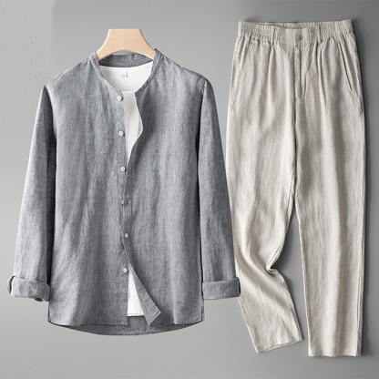 Lucas™ - Conjunto casual sofisticado con camisa clásica y pantalón moderno
