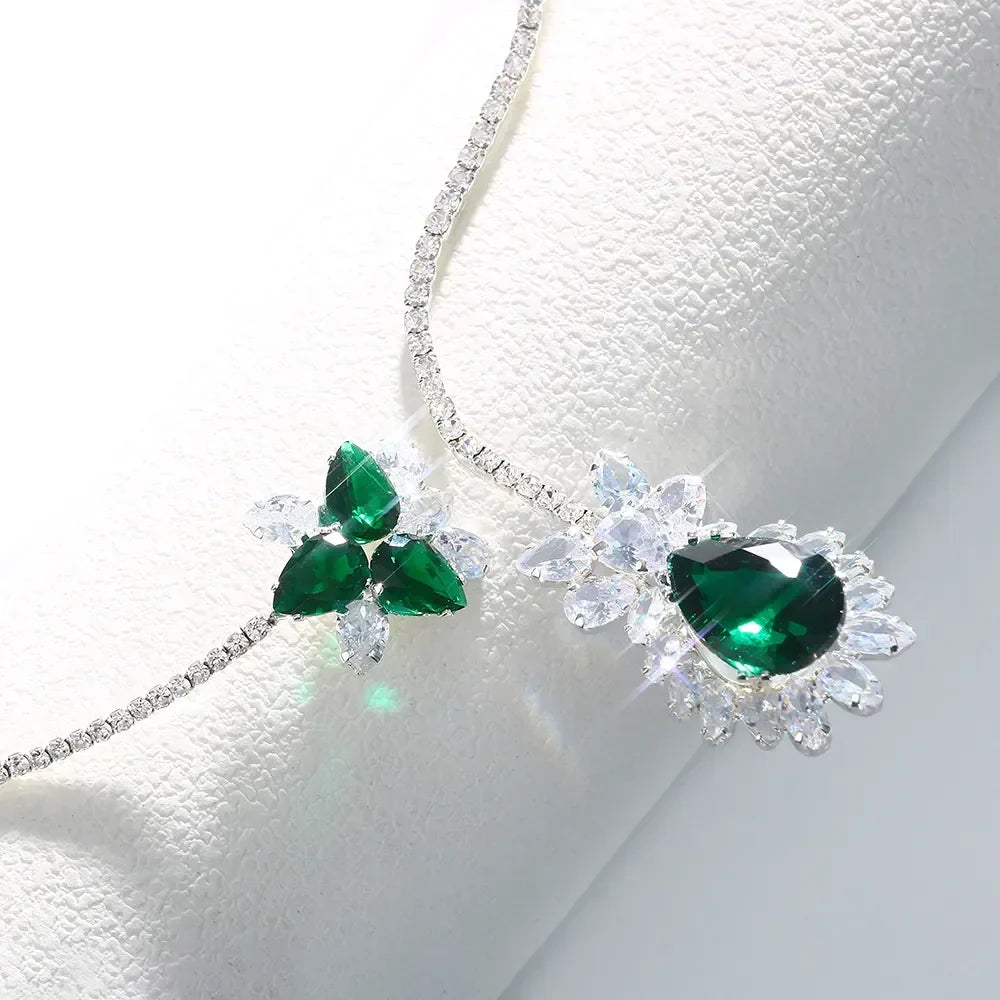 Collier Vintage Fleuraison d'Émeraude