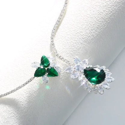 Collier Vintage Fleuraison d'Émeraude