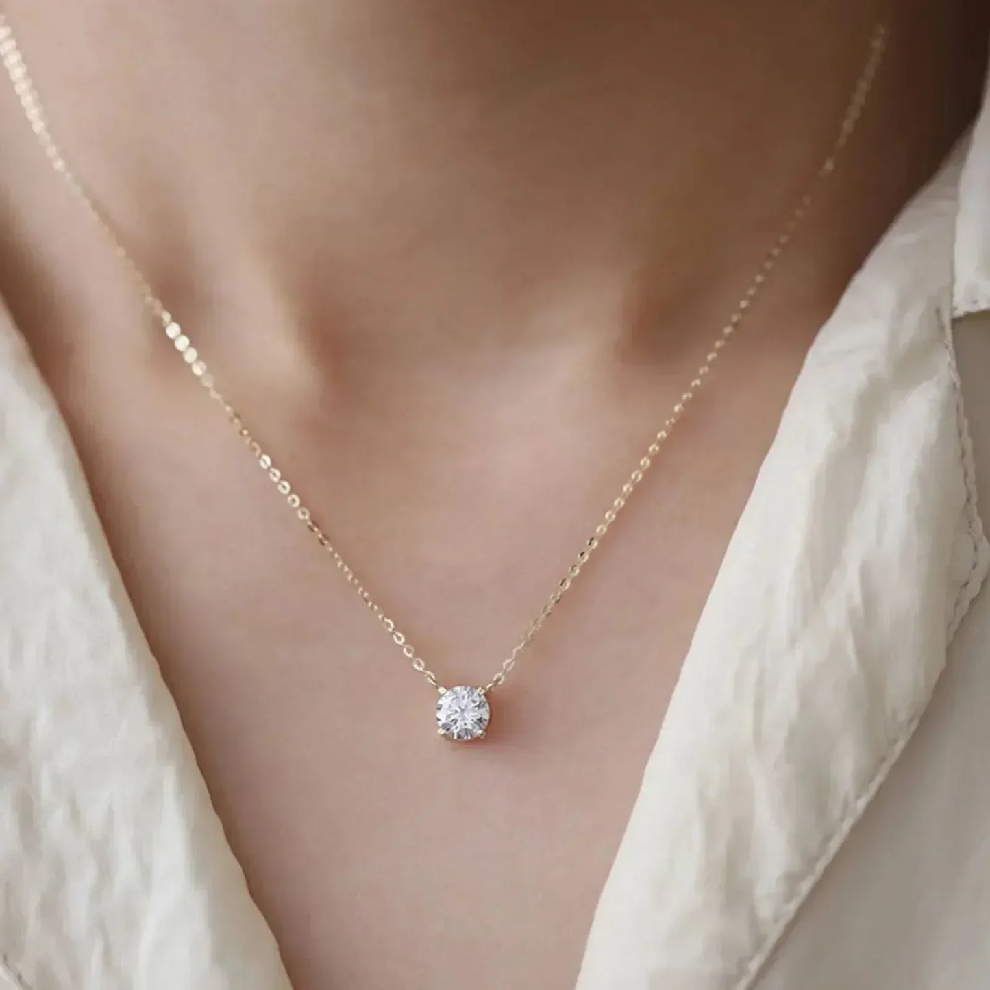 Collier Plaqué Or avec Zircons