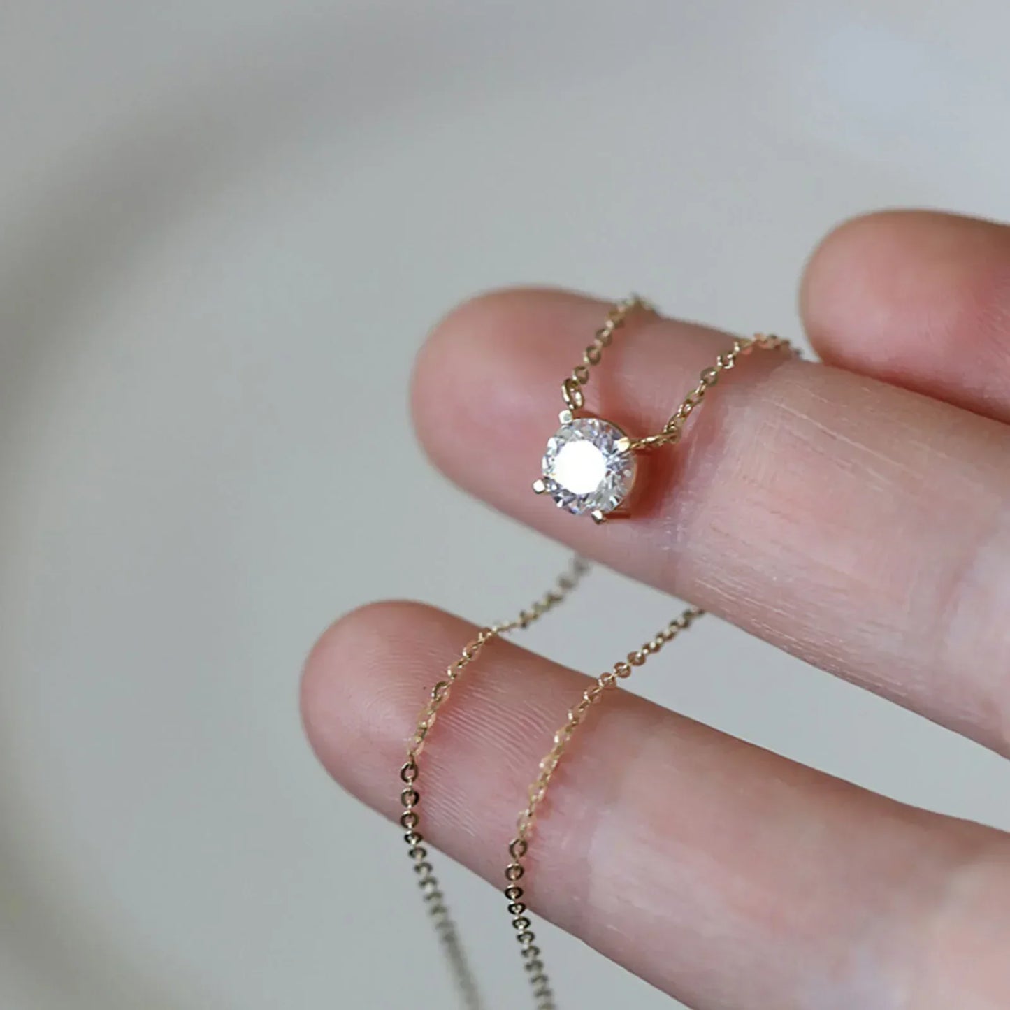 Collier Plaqué Or avec Zircons
