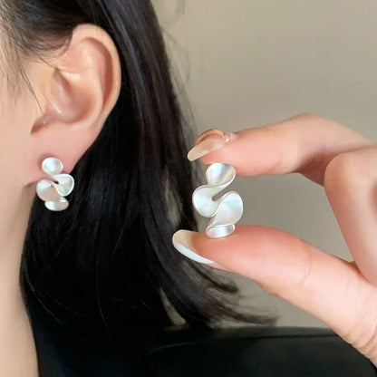 Boucles d'oreilles en Fleur en Argent et Or 18K