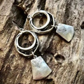 Boucles d'Oreilles Pendantes Vintage Carrées en Argent