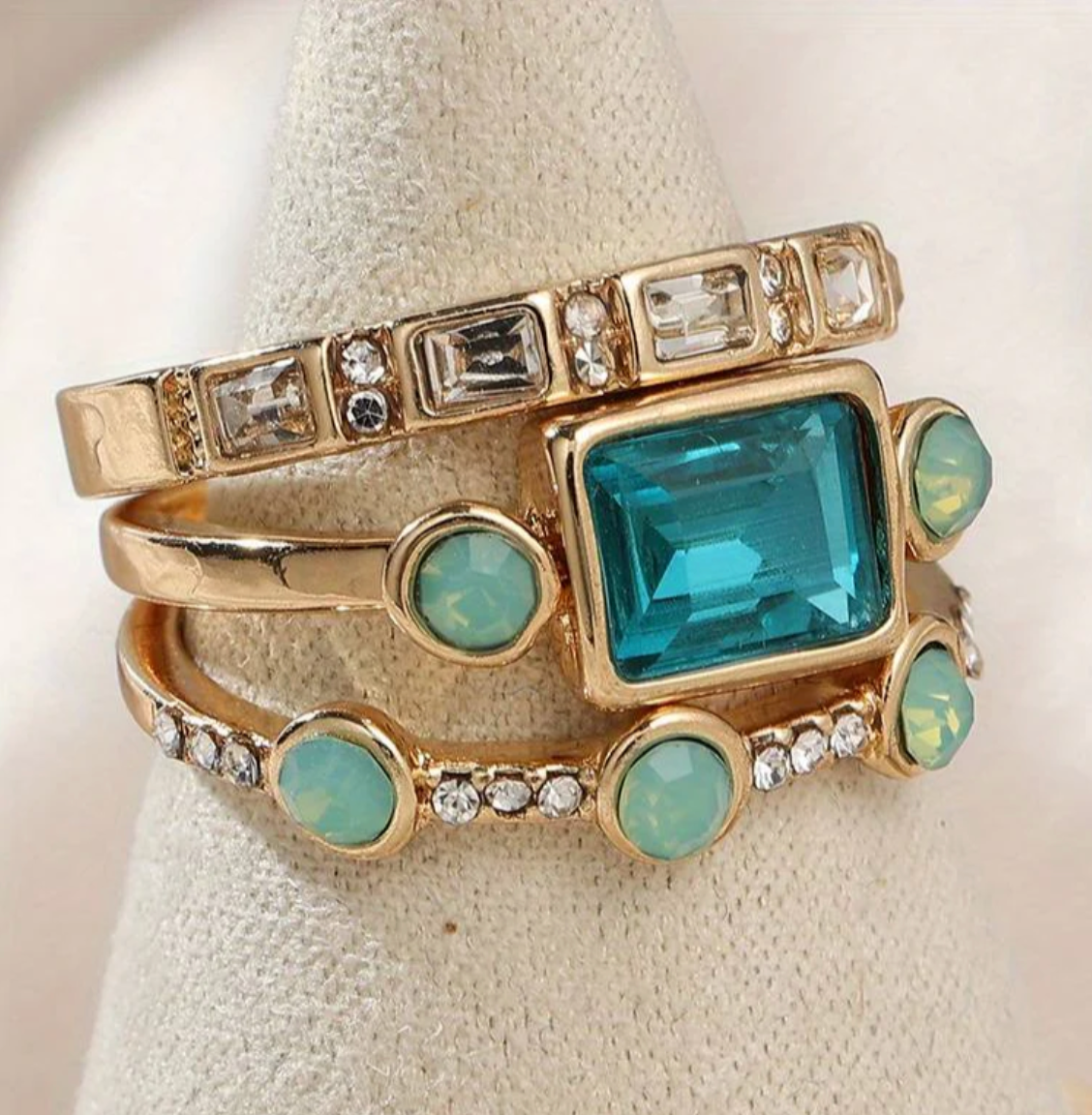 Ensemble de Bagues en Cristal Vintage Classique