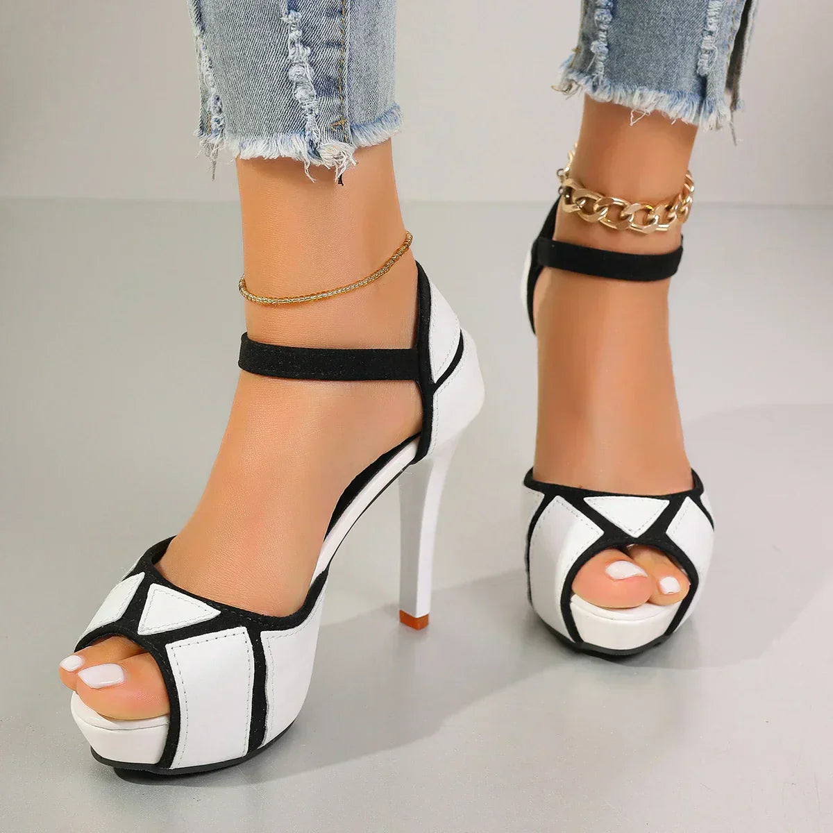 Blanca™ - Tacones elegantes bicolor con diseño exclusivo y sofisticado