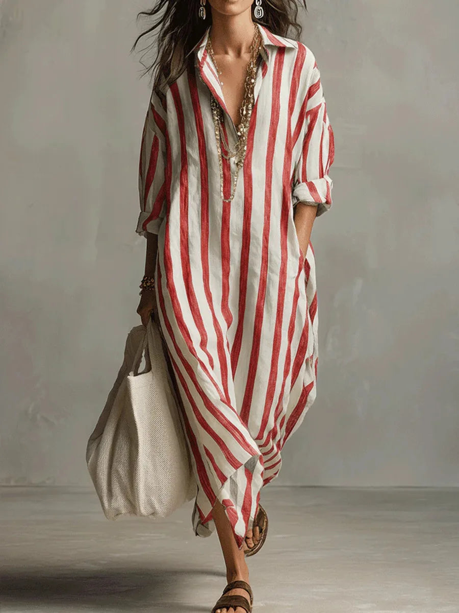 Vestido Pepa™ | Camisero de rayas largo