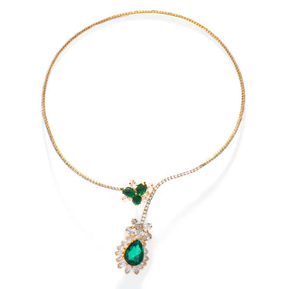 Collier Vintage Fleuraison d'Émeraude