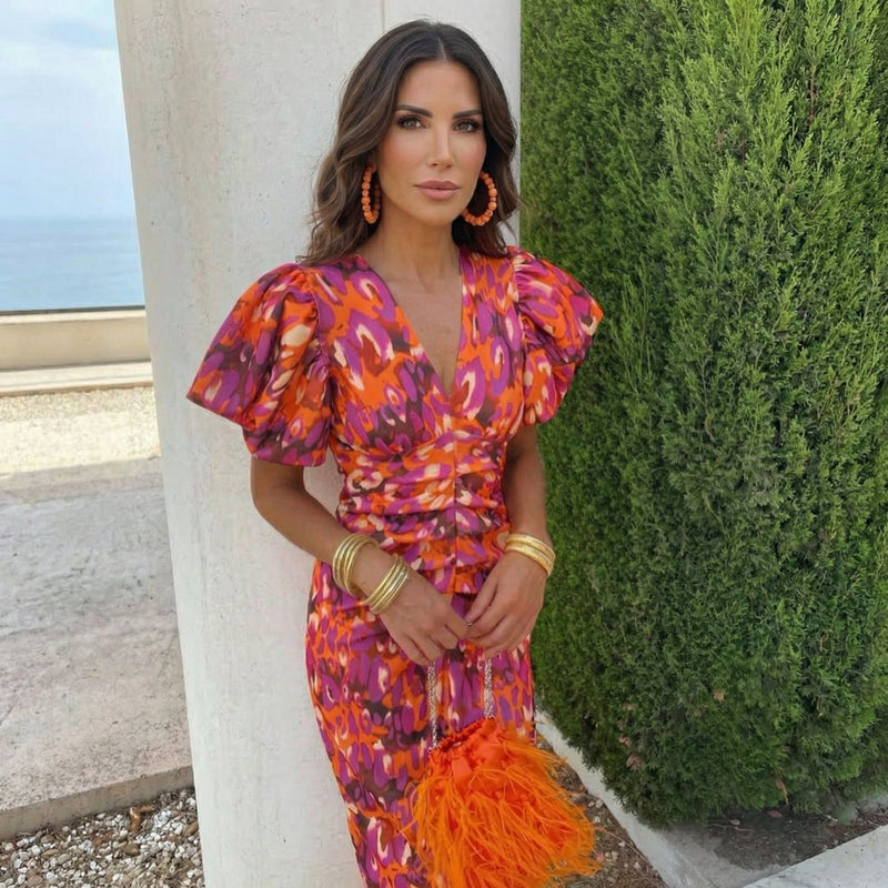 Vestido Ani ™ | Elegancia Vibrante floral que Enamora