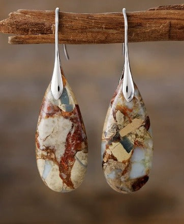 Boucles d'oreilles Chic avec Pierre Ovale