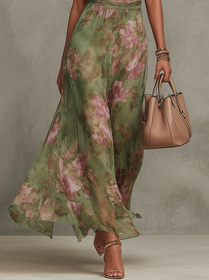 Lucia™ | Vestido Maxi Halter Floral Elegante