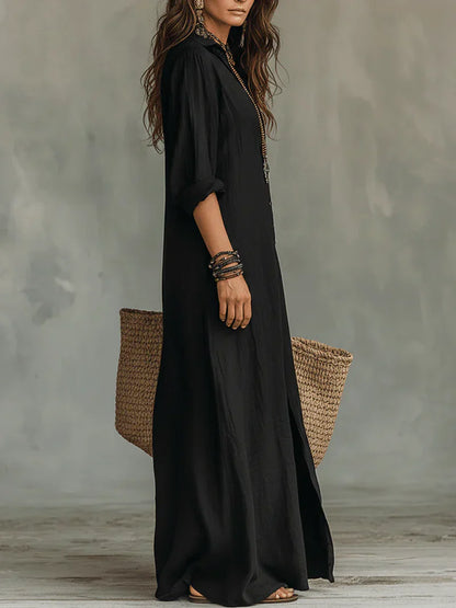 Vestido Selena™ | Maxi holgado con escote abotonado