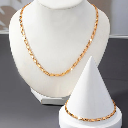 Ensemble Collier et Bracelet en Or 18K Élégant
