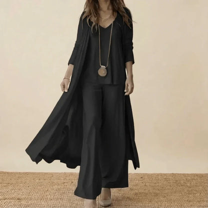 Conjunto Raquel™ | Conjunto de lino con mangas murciélago y pantalón ancho