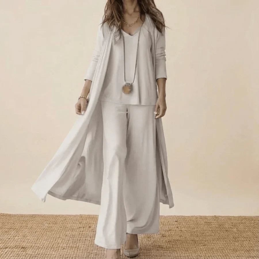 Conjunto Raquel™ | Conjunto de lino con mangas murciélago y pantalón ancho