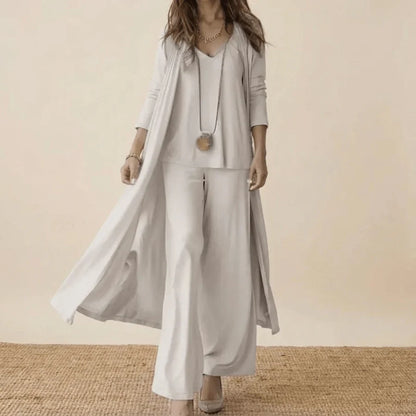 Conjunto Raquel™ | Conjunto de lino con mangas murciélago y pantalón ancho