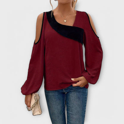 Scarlet - Blusa con escote cuadrado