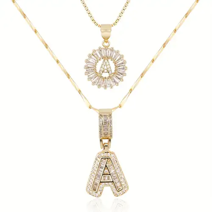 Ensemble de Colliers avec Initiale en Moissanite