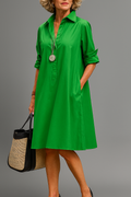 Vestido Esmeralda™ | Vestido midi verde de estilo distinguido y fácil de combinar