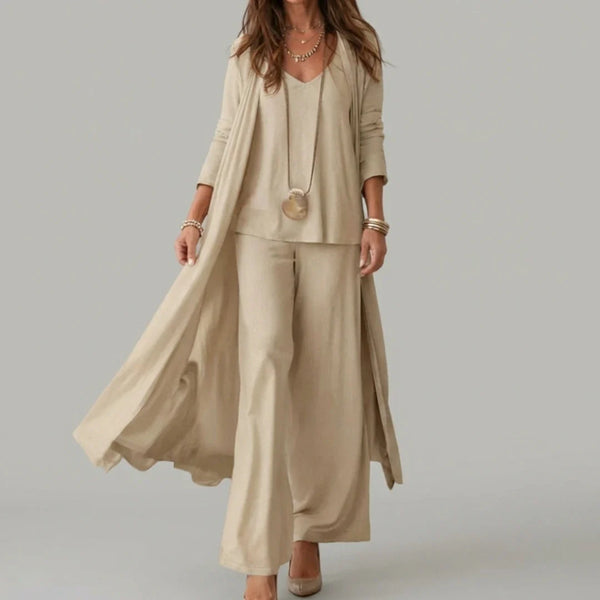 Conjunto Raquel™ | Conjunto de lino con mangas murciélago y pantalón ancho