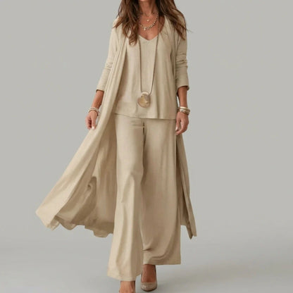 Conjunto Raquel™ | Conjunto de lino con mangas murciélago y pantalón ancho
