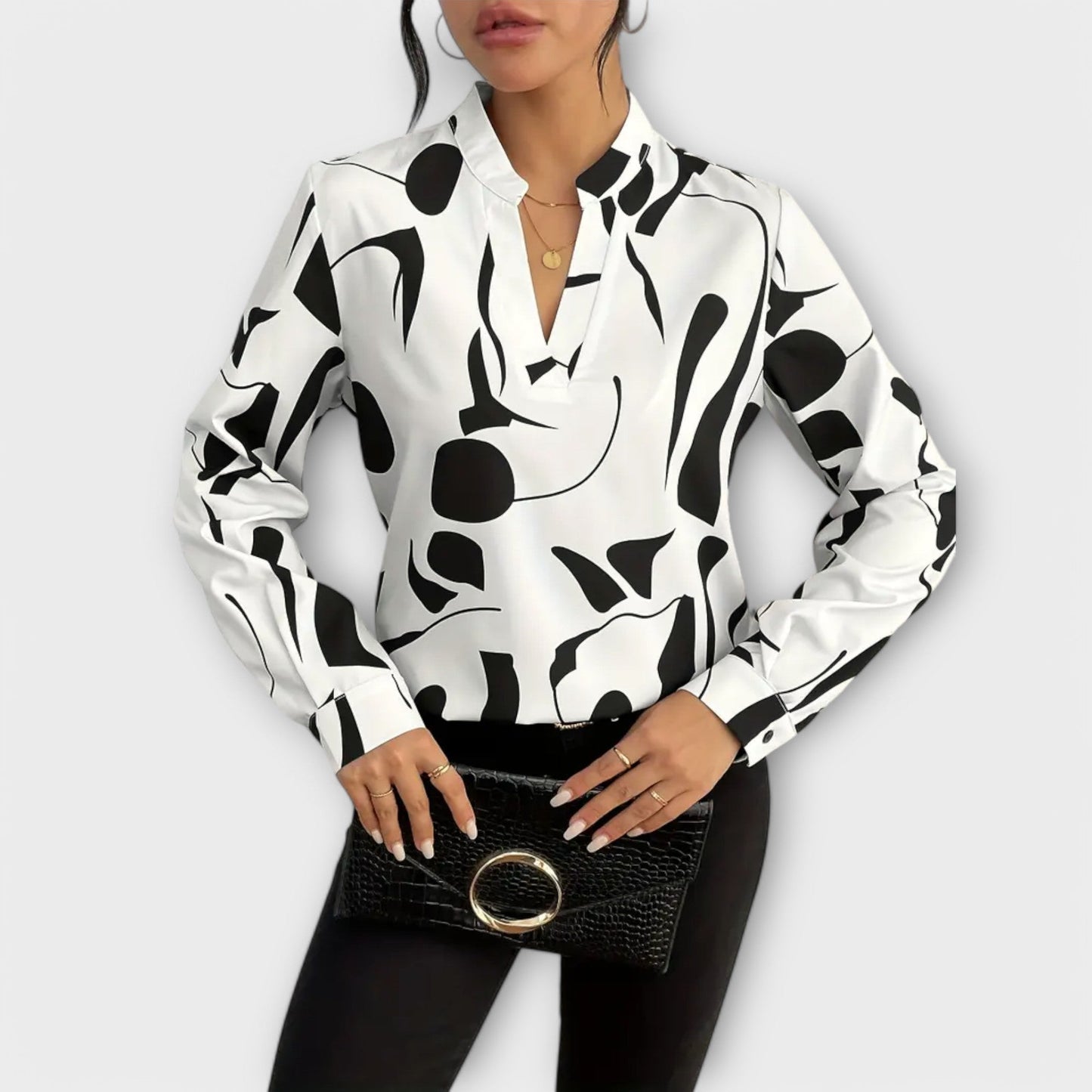 Catarina - Blusa elegante de manga comprimida