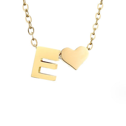 Collier Initial Intemporel avec Pendentif en Cœur