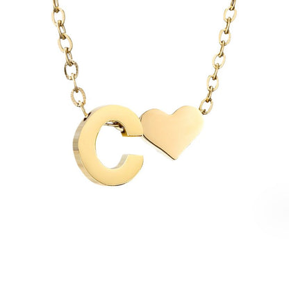 Collier Initial Intemporel avec Pendentif en Cœur