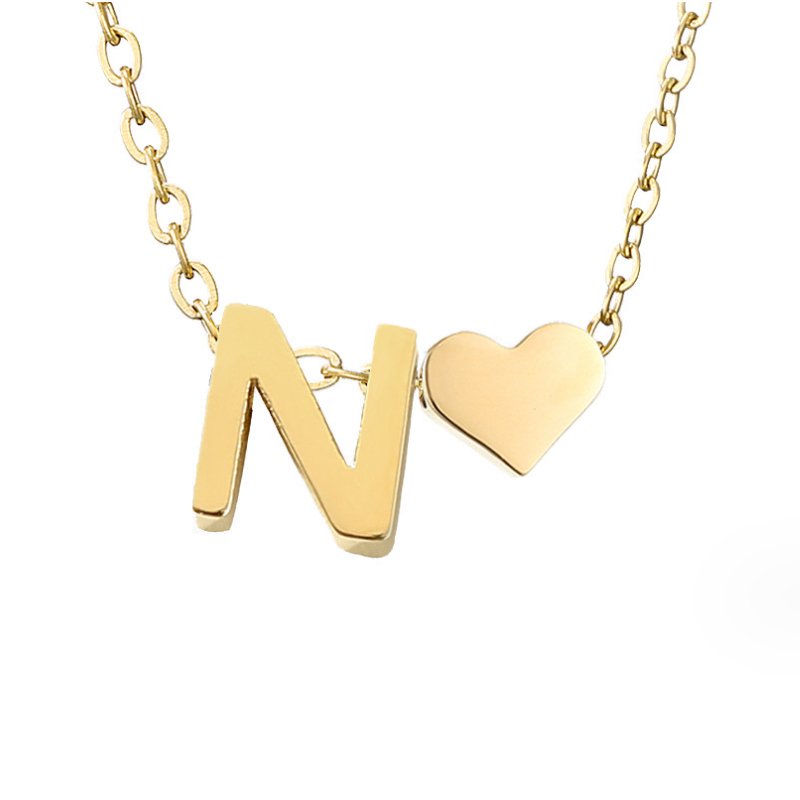 Collier Initial Intemporel avec Pendentif en Cœur