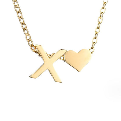 Collier Initial Intemporel avec Pendentif en Cœur