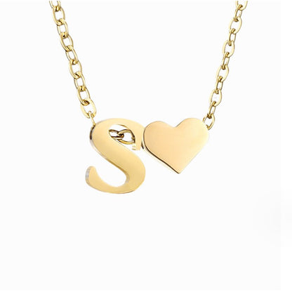 Collier Initial Intemporel avec Pendentif en Cœur