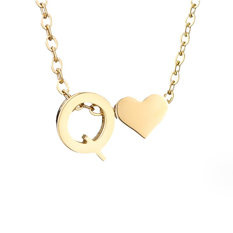 Collier Initial Intemporel avec Pendentif en Cœur